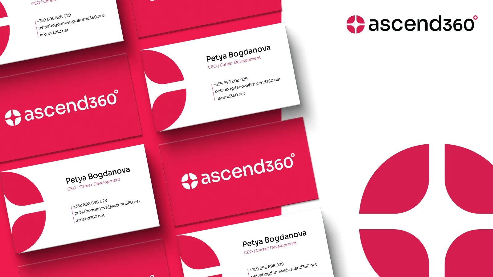 визитки с новото лого на ascend360 от маркетинг агенция DGTalents