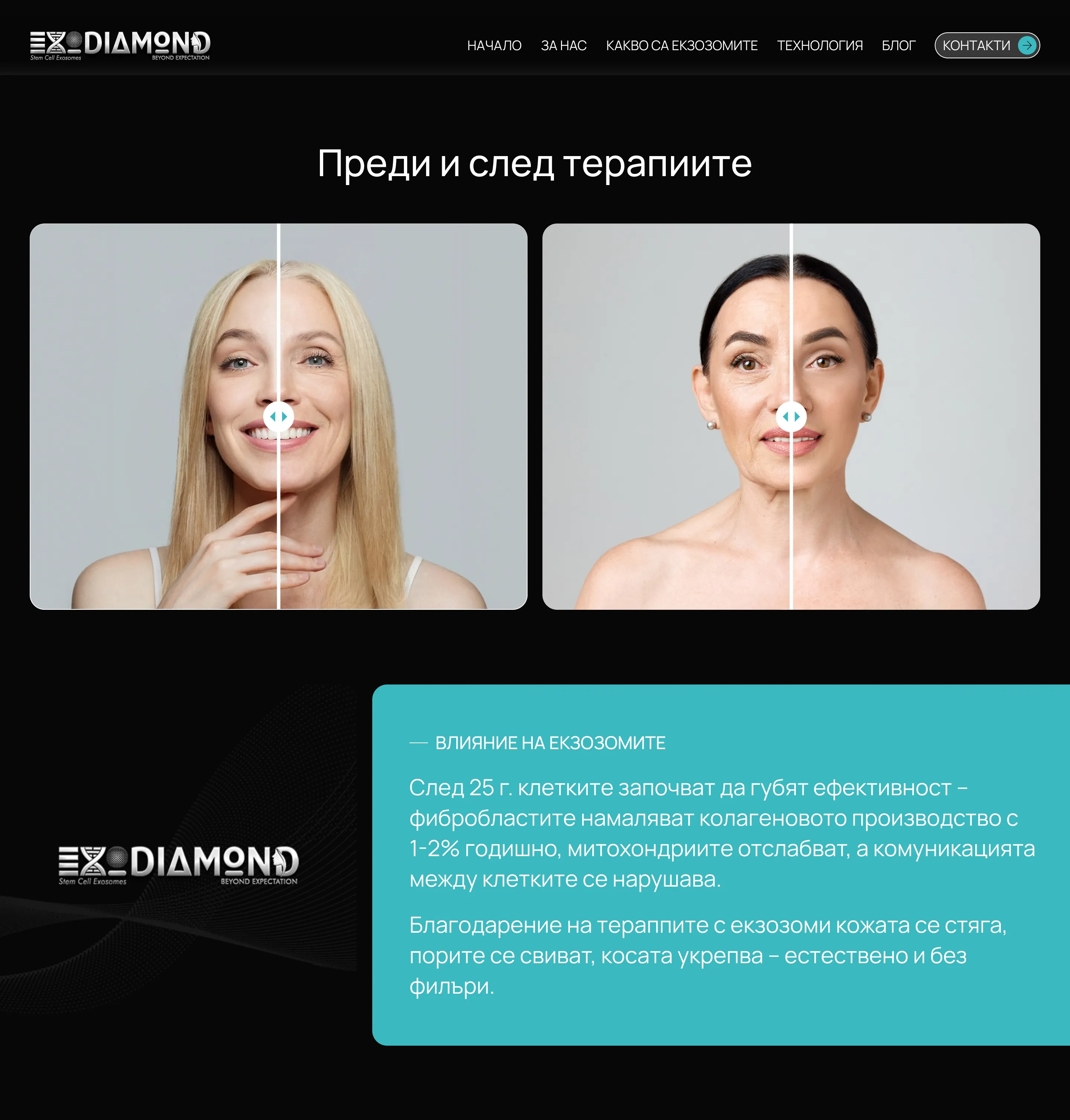 дизайн за уеб сайта на Exodiamond от маркетинг агенция DGTalents