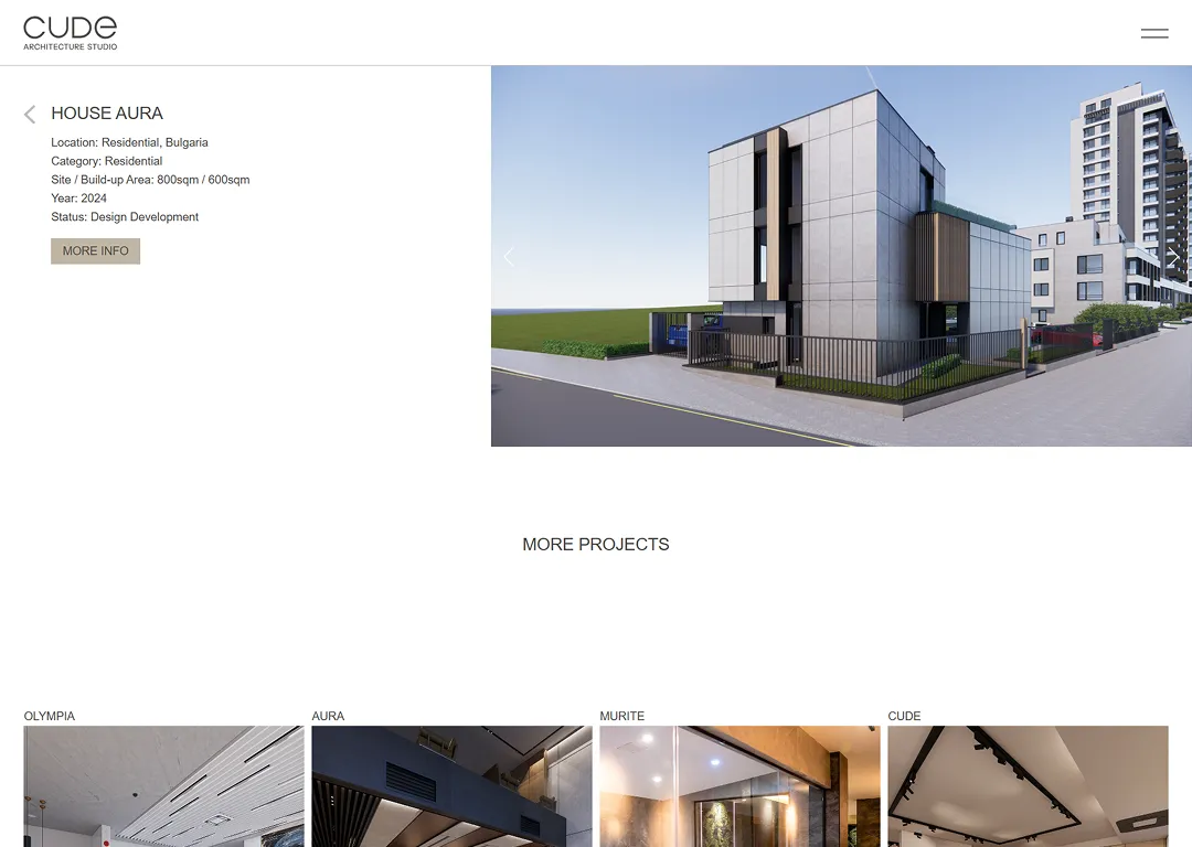 нов уеб сайт за cude architecture studio от маркетинг агенция dgtalents