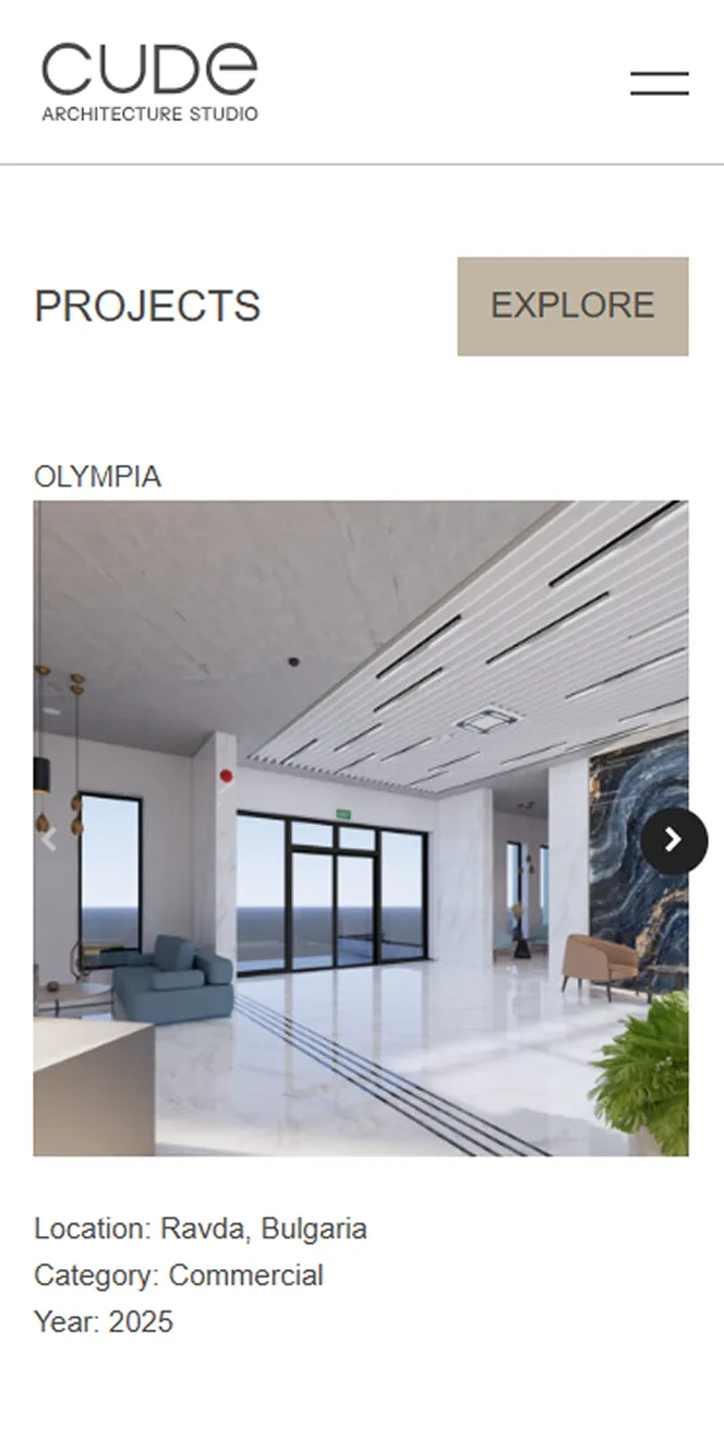 нов уеб сайт за cude architecture studio от маркетинг агенция dgtalents