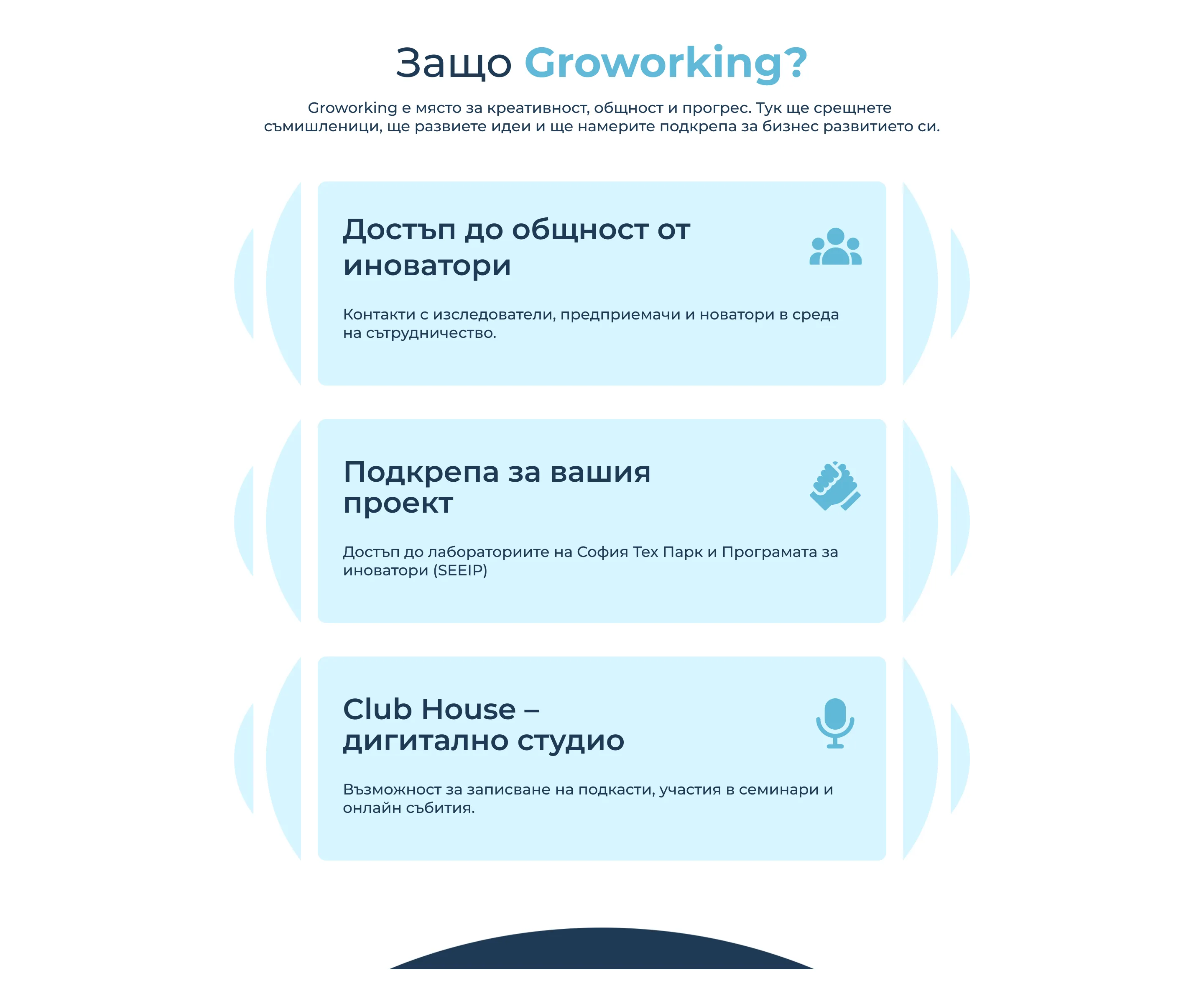 уеб страница за groworking space в софия тех парк от маркетинг агенция DGTalents